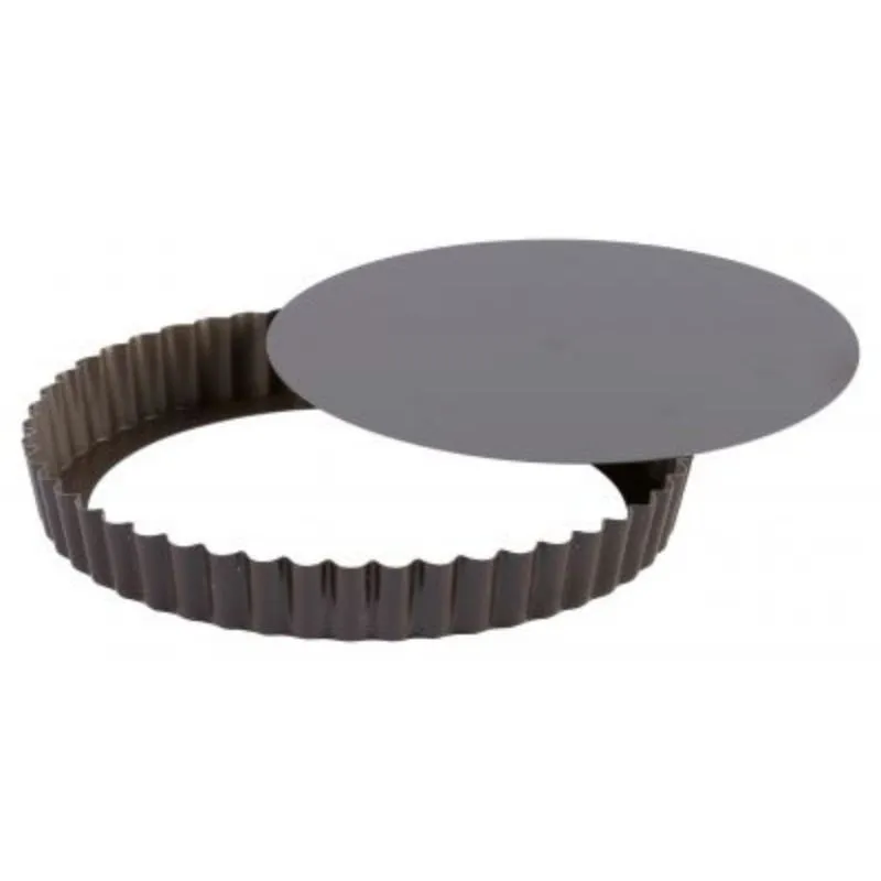 Stampo per crostata rotondo a bordo scanalato con fondo mobile - Ø 280 mm