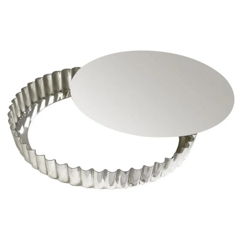 Stampo per Crostata Rotondo Ondulato con Fondo Mobile - Latta - Ø 280 mm