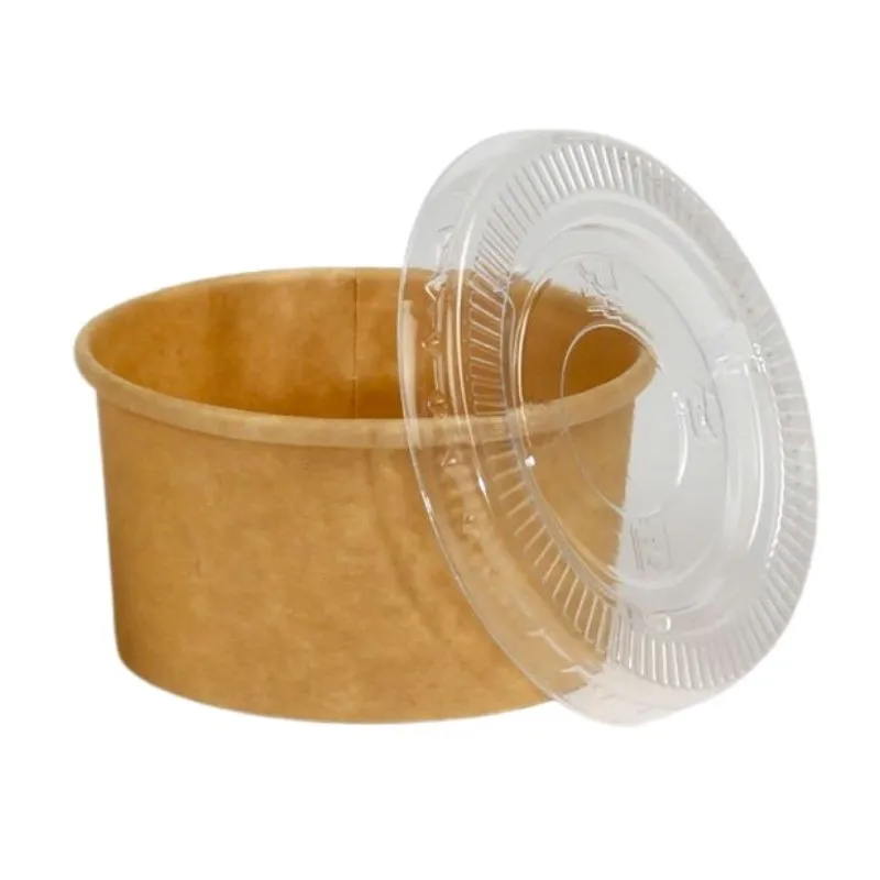 Coperchio in PET per vasetto di salsa in cartone kraft da 60 ml - Confezione da 50