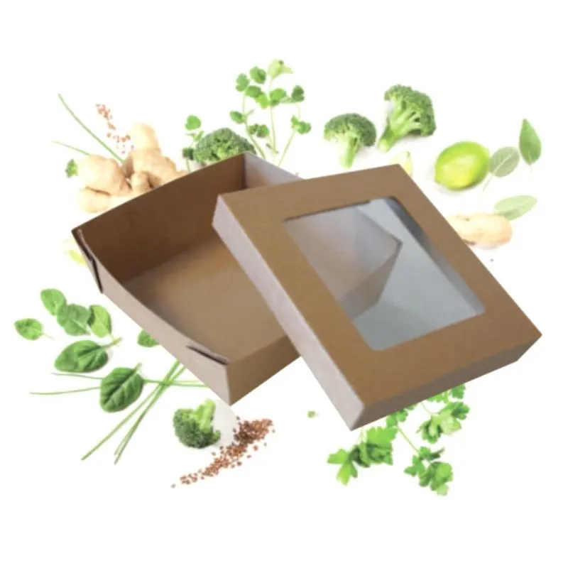 Scatola pranzo con finestra 190 x 190 - Eco-responsabile - Lotto da 25