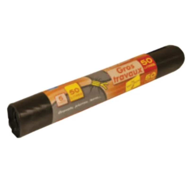 Sacco Immondizia Gros Travaux - 50 L - Confezione da 5