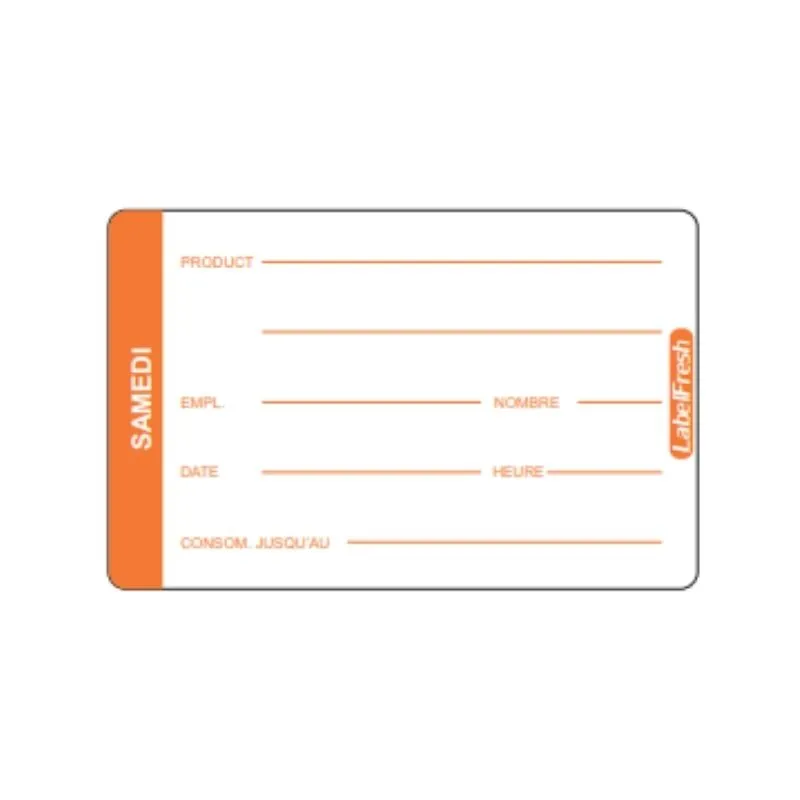 Etichetta di tracciabilità LabelFresh Pro - Sabato - 70 x 45 mm - Lotto da 500
