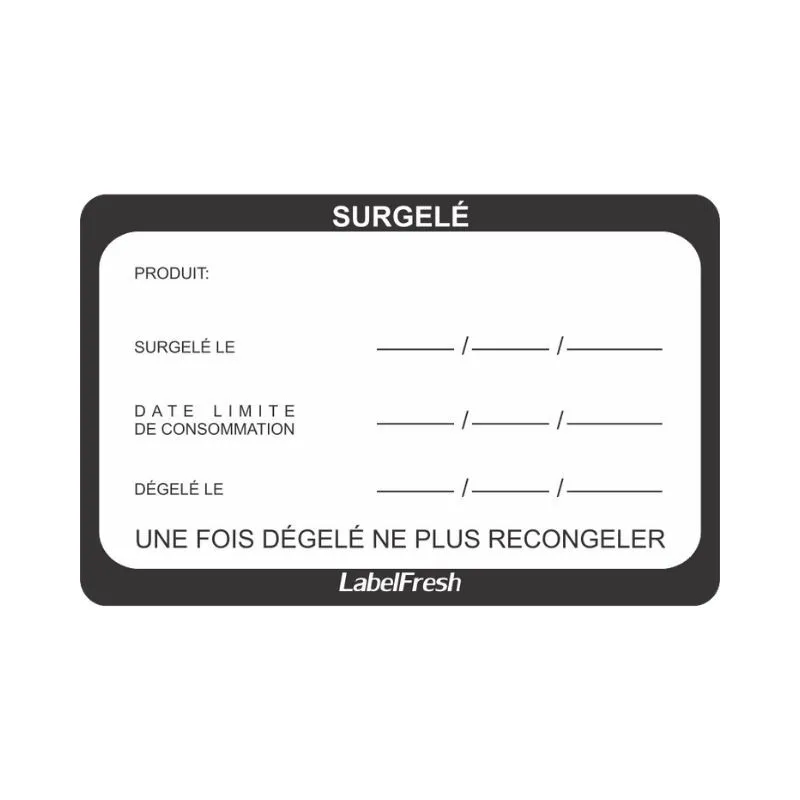 Etichetta di tracciabilità LabelFresh - Surgelati - 70 x 45 mm - Lotto da 500