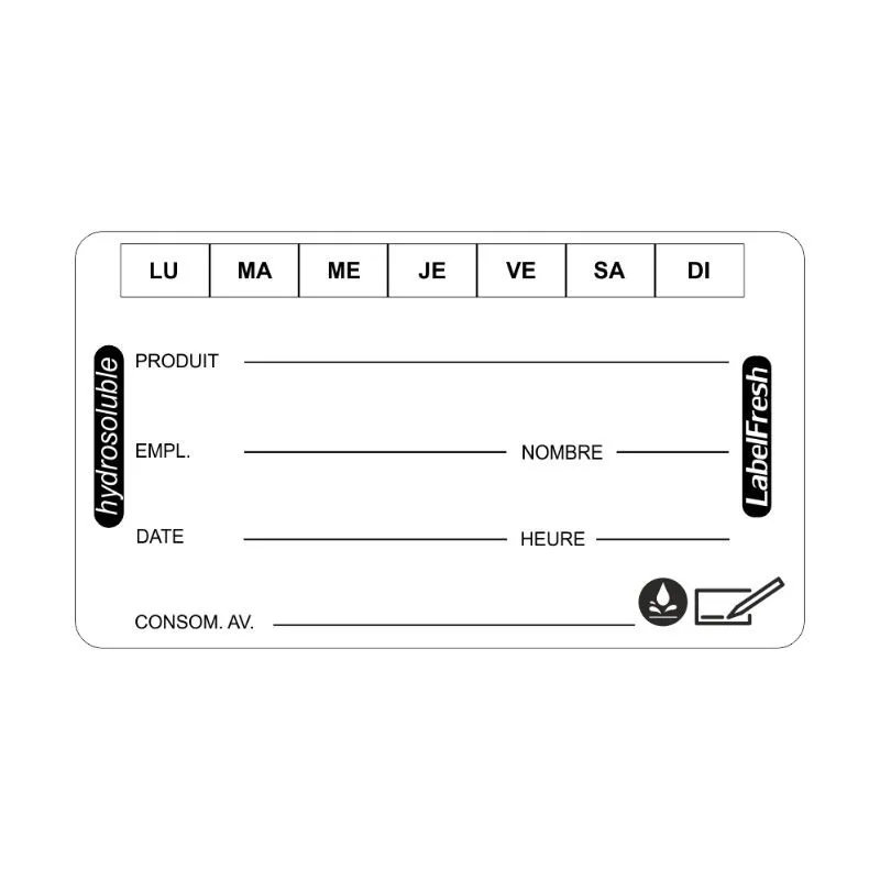 Etichette di tracciabilità - LabelFresh Solubile - 70 x 40 mm - Lotto da 250