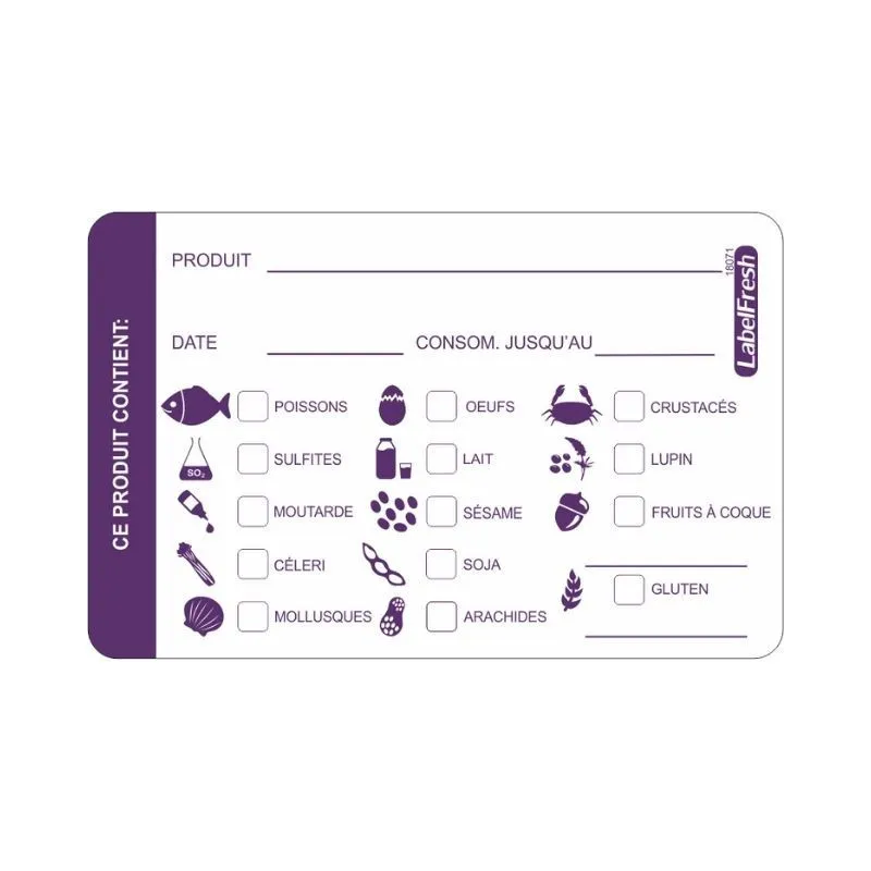 Etichetta Multi-Allergeni LabelFresh Allergeni - 70 x 45 mm - Lotto da 500