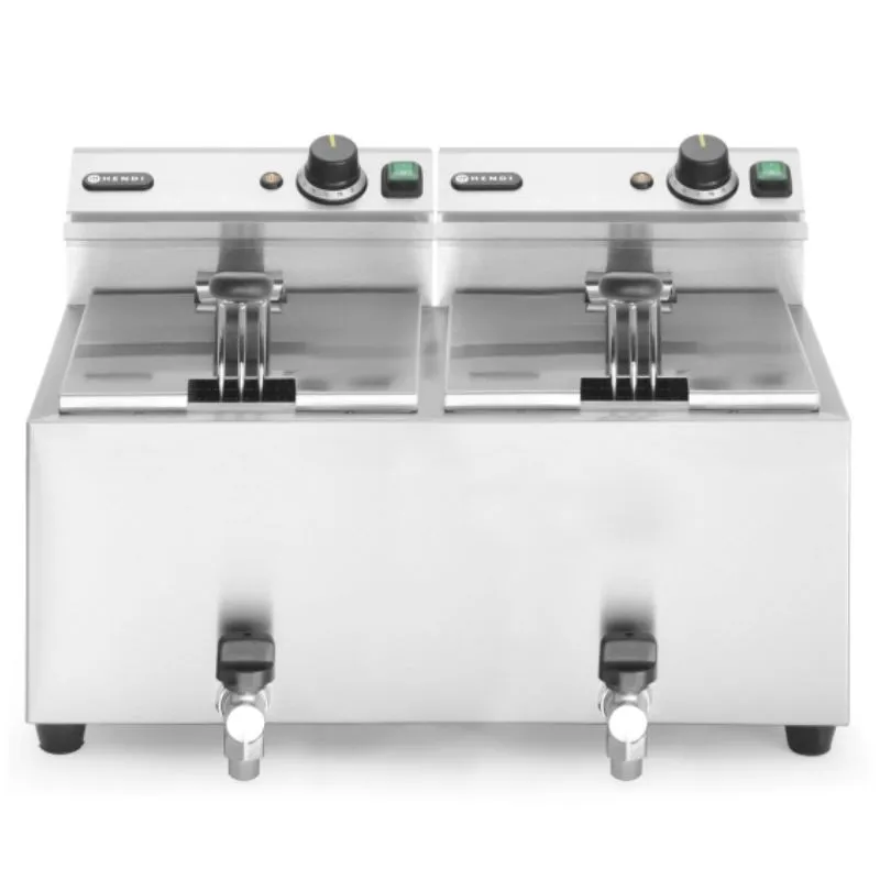 Friggitrice Mastercook con Rubinetto di Scarico - 2 x 8 L