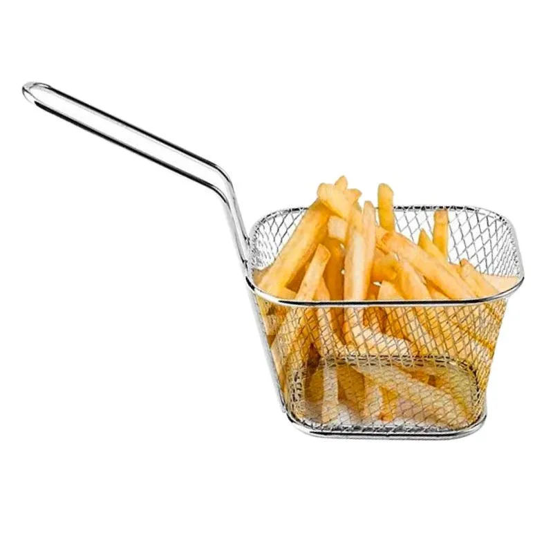 Piccolo Cestino per Patatine in Acciaio Inox - 125 x 100 mm