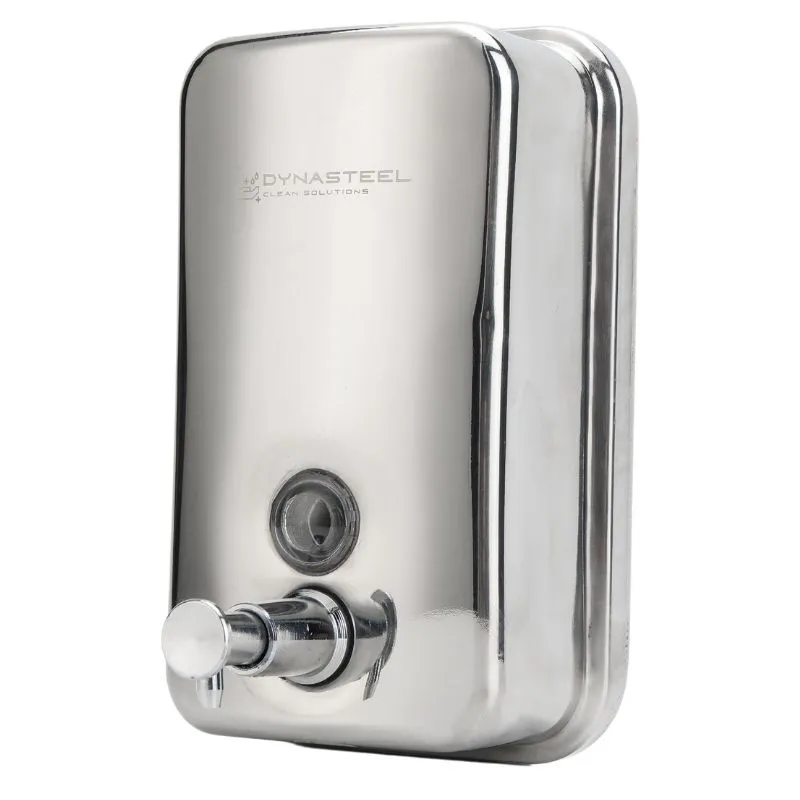 Distributore di Sapone da Parete Inox AISI 304 800 ml, Pulsante, Finestra di Livello, Sanitari CHR