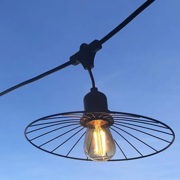 Ghirlanda Luminosa da Esterno con Paralume in Acciaio 6 m - Chic Cage Light
