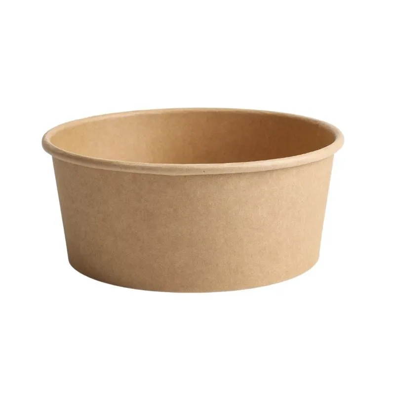 Ciotola per Insalata Kraft 750 ml Ø 150 mm Rotonda, Laminazione PE Anti-Grasso, Usa e Getta Riciclabile — Confezione da 300