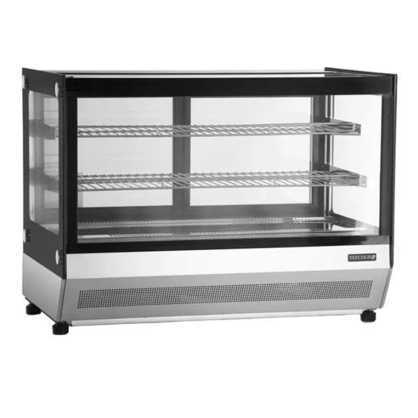 Vetrina Refrigerata da Banco 2 Porte in Vetro Nera - 88 L
