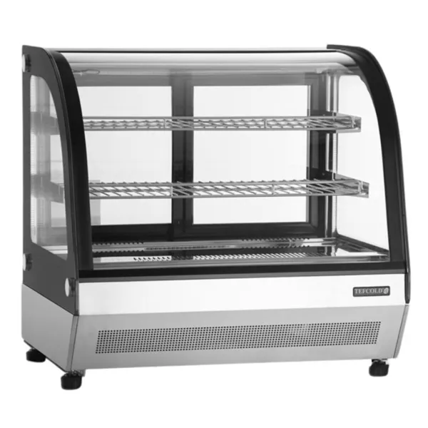 Vetrina Refrigerata da Banco 2 Porte in Vetro Nera - 60 L