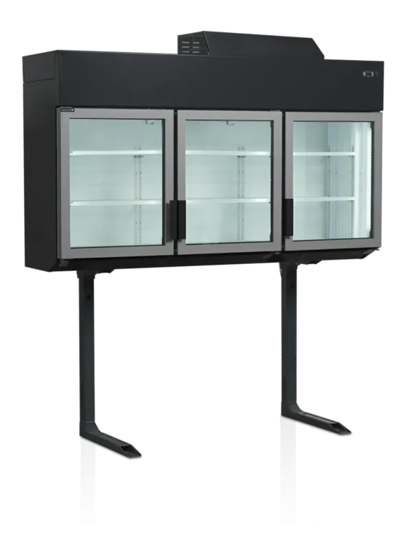Congelatore Armadio a Muro da Supermercato Nero - 3 Porte - 545 L