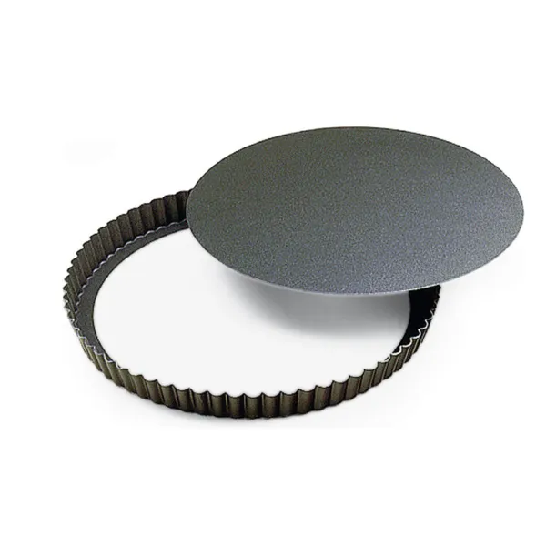 Tortiera Rotonda Scanalata Alta Antiaderente con Fondo Mobile - ⌀ 280 mm