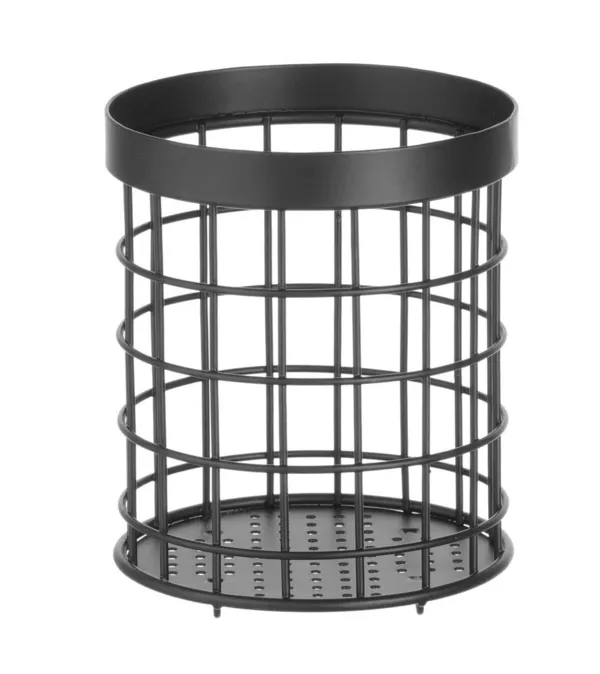 Porta posate cilindrico nero
