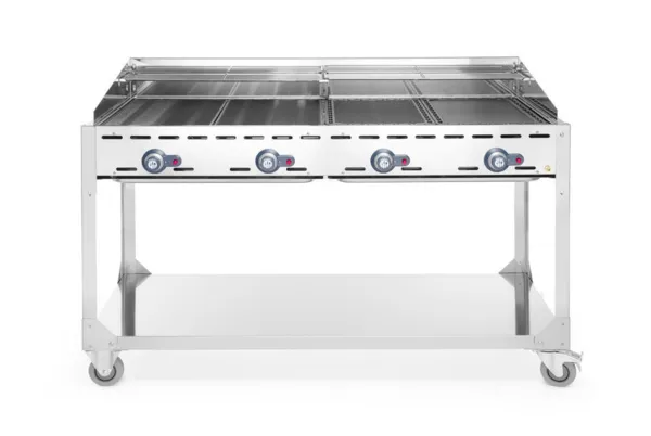 Barbecue a Gas Professionale Green Fire - 4 Bruciatori - Montato su Ruote