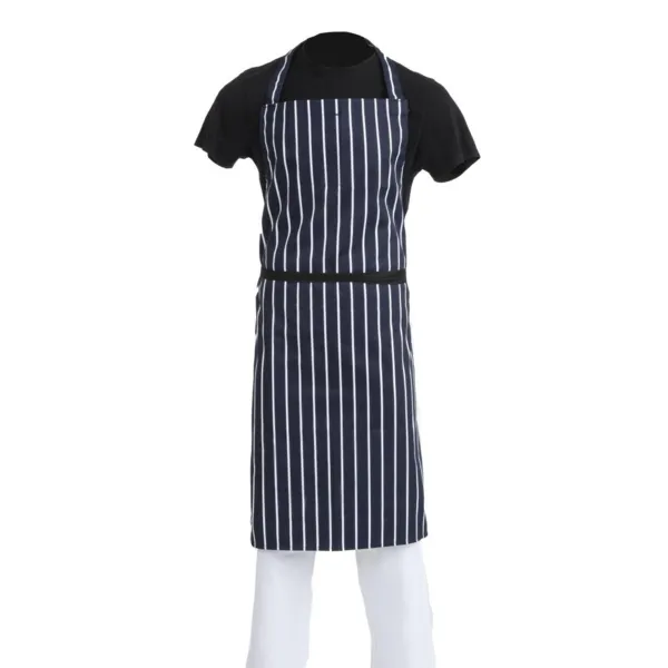 Grembiule Bavaglino Extra Lungo a Righe Blu Navy e Bianche