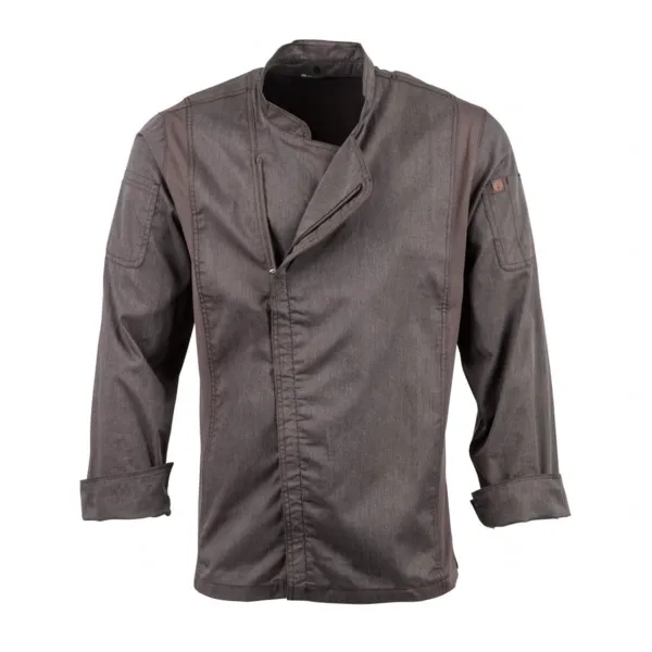 Giacca da cucina unisex con zip grigio grafite Hartford - Taglia L