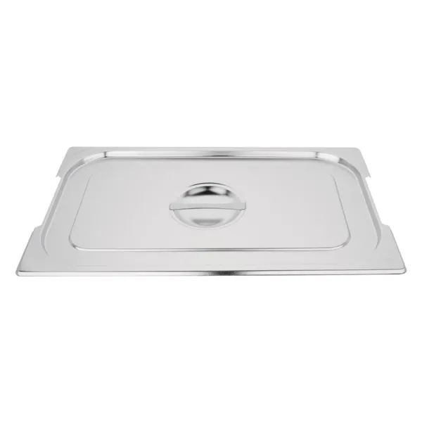 Coperchio GN 1/1 in acciaio inossidabile con scanalature per vassoio con maniglie