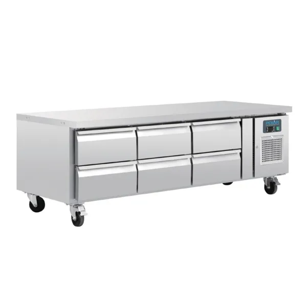 Basamento refrigerato positivo GN 1/1 Serie U - 6 cassetti - 317 L