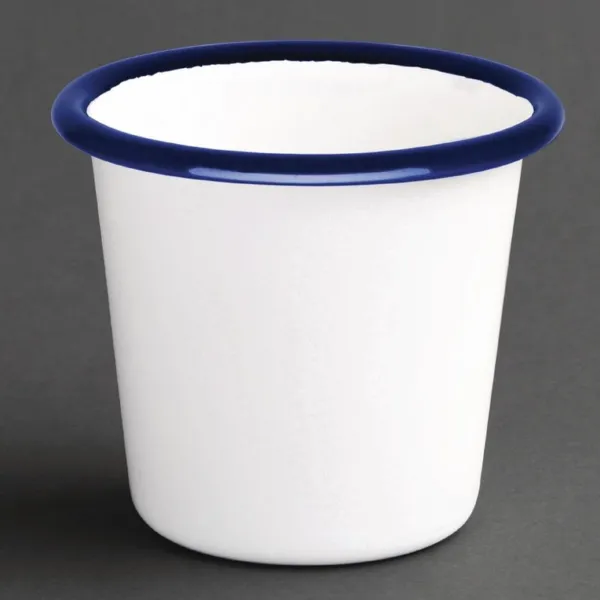 Barattolo per salsa in acciaio smaltato blu e bianco da 114 ml - Confezione da 6