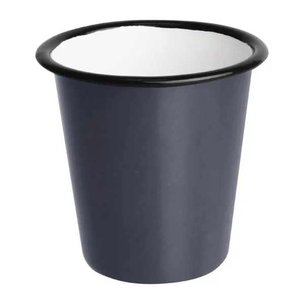 Bicchieri in acciaio smaltato grigio e nero da 310 ml - Set di 6