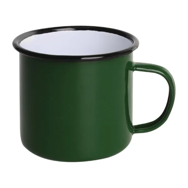 Tazze in Acciaio Smaltato Verde e Nero 350 ml - Set di 6