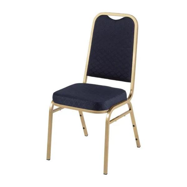 Sedie da banchetto con schienale quadrato blu - Set di 4