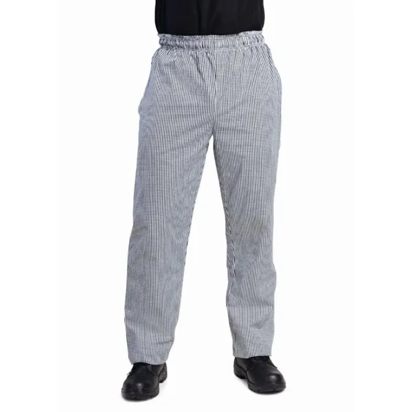 Pantaloni da cucina unisex Vegas a quadretti neri e bianchi taglia Xs