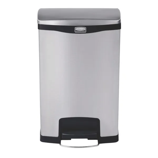 Cestino con pedale frontale in acciaio inossidabile Slim Jim - 50L