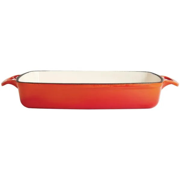 Piatto in ghisa rettangolare arancione - 2,8L