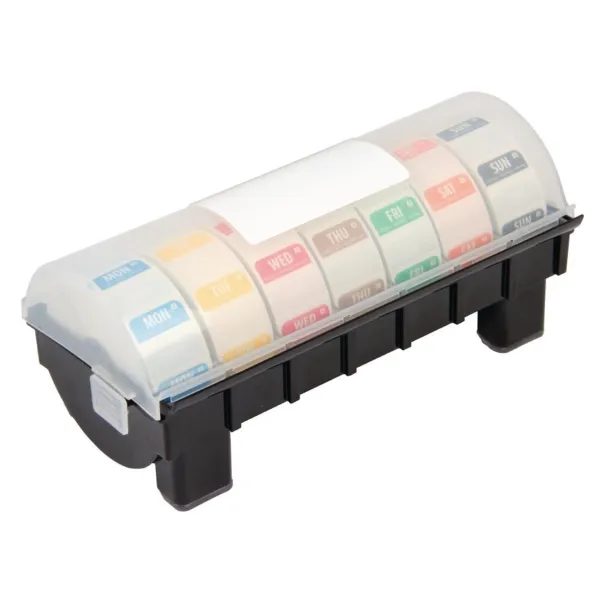 Kit Etichette Alimentari Solubili Codice Colore e Distributore in Plastica - Lotto di 7 Rotoli
