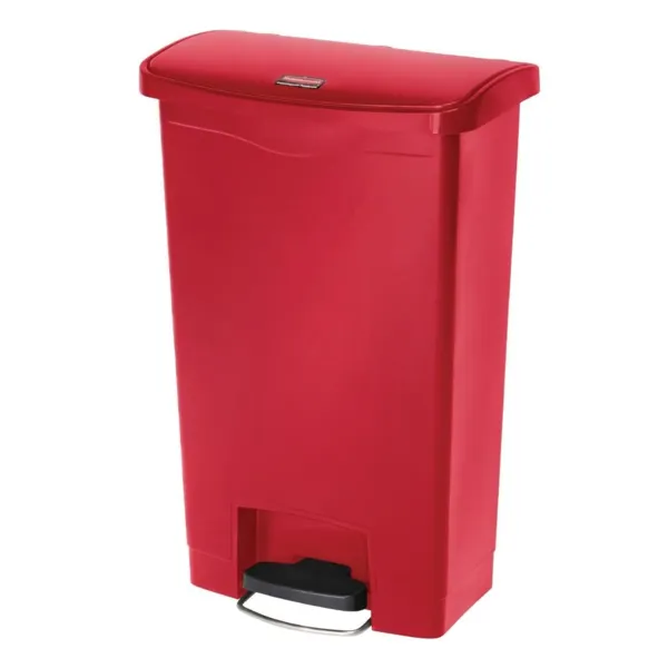 Cestino con pedale frontale Slim Jim rosso - 50 L