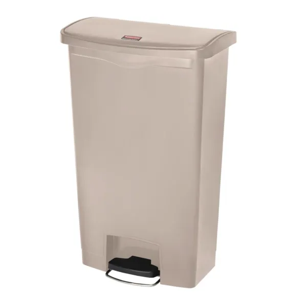 Cestino con pedale frontale Slim Jim beige - 68L