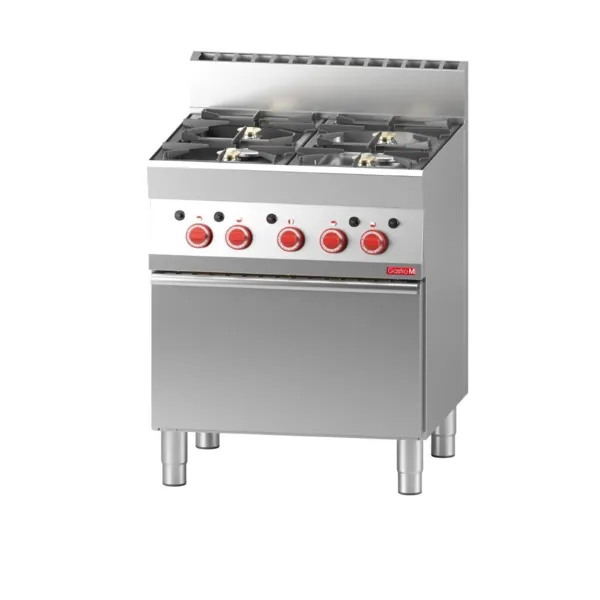 Fornello a 4 fuochi su piano cottura a gas 650