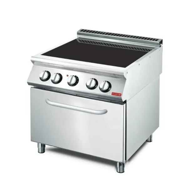 Piastra in vetroceramica 4 zone su forno elettrico - GN 2/1