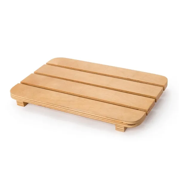 Piatto di presentazione a listelli in legno