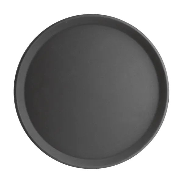 Piatto Antiscivolo in Fibra di Vetro Rotondo Nero 406mm