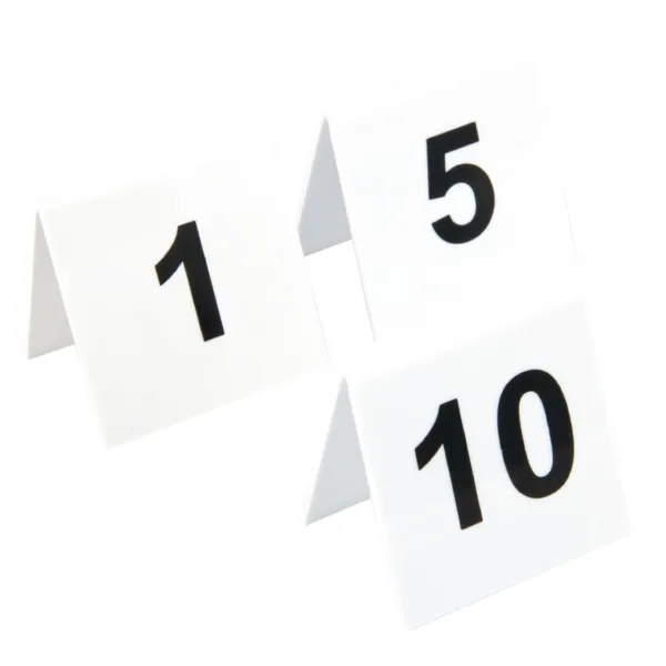 Set di numeri da tavolo in plastica da 1 a 10