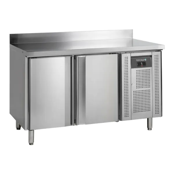 Tavolo Refrigerato in Acciaio Inox con Alzatina - 2 Porte - GN 1/1