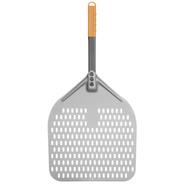 Pala per Pizza Quadrata Forata con Manico Corto - 350x710 mm
