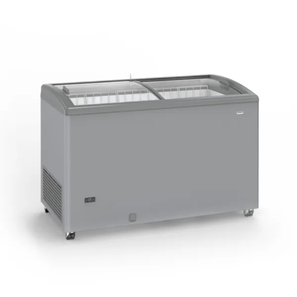 Congelatore con finitura in acciaio inox a porte scorrevoli vetrate - 400 L