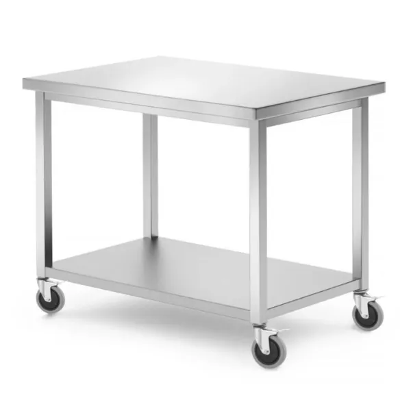 Tavolo Mobile con Scaffale-Avvitato - 1000 x 700 mm