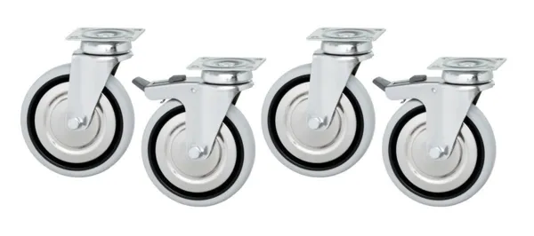Ruote per Mobile Inox Basso e Armadio Riscaldante - Set di 4