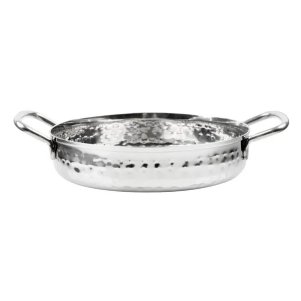 Piatto in Acciaio Inox Martellato Presentazione Tavola 150mm