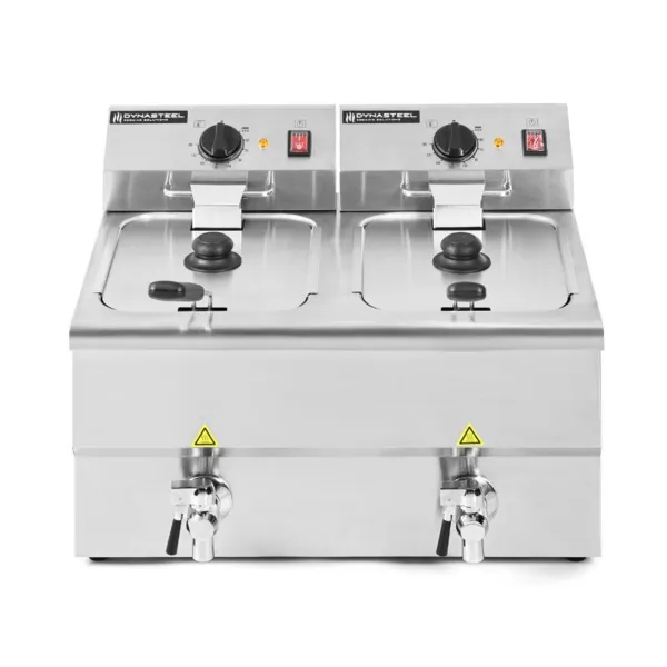 Friggitrice Professionale Premium 2 x 8 L con Scarico