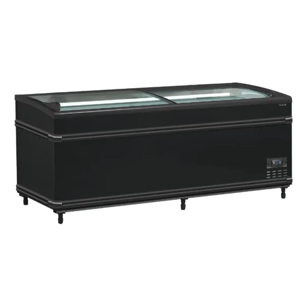 Frigorifero Congelatore Coperchio in Vetro Curvo - Nero - 500 L