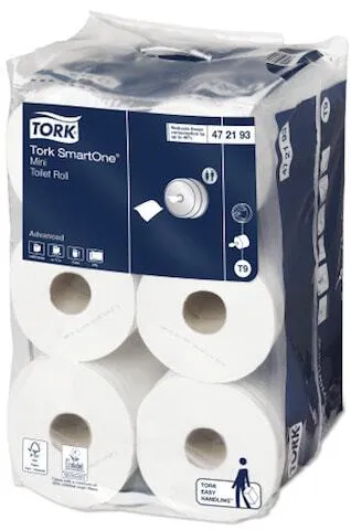 Carta igienica rotolo avanzata bianca per mini distributore - Tork SmartOne - Confezione da 12