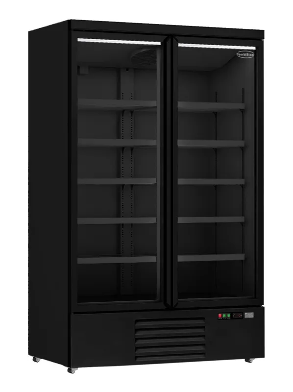 Vetrina Refrigerata Positiva 2 Porte Nera – 1000 L - Ricondizionato