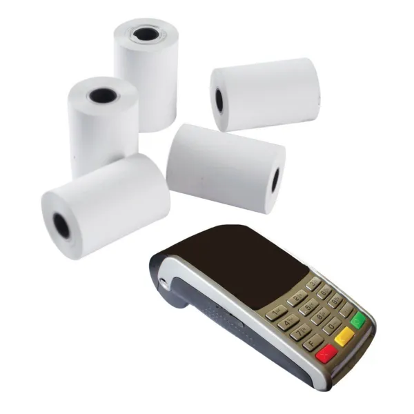 Bobina di carta termica per POS Carte di Credito - 57 x 60 x 12 mm - Lotto da 10